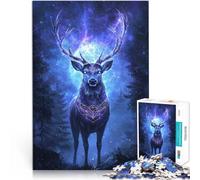 Jigsaw Puzzles 1000 Pieces for teenagers Mystical Deer Under Starry Sky Präzisionsschnitt Heimdekoration75x50cm
