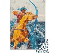 Jigsaw Puzzles 1000 Pieces for Teenagers Native American Warrior Art Print Jigsaw for Adults Relaxing Games Improve Memory Stress Reduction Gifts 38x26cm/1000pcs