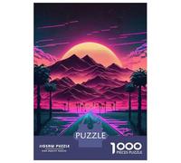 Jigsaw Puzzles 1000 Pieces for Teenagers Neon Sunrise Mountains Puzzle for Adults Brain Teaser Game Stress Reliever for Birthday, Chrismas 38x26cm/1000pcs