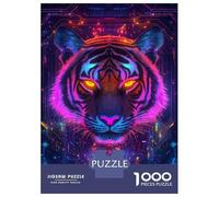 Jigsaw Puzzles 1000 Pieces for Teenagers Neon Tiger Vision-2 Jigsaws for Adults Fun Games Perfect Decoration Unique Birthday And Gifts 38x26cm/1000pcs