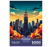 Jigsaw Puzzles 1000 Pieces for Teenagers New York Cityscape at Sunset Jigsaw Puzzle Fun Games For Family Fun Deal As Gifts for The Whole Family 52x38cm/1000pcs