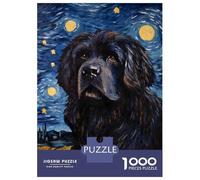 Jigsaw Puzzles 1000 Pieces for Teenagers Newfoundland Dog Starry Jigsaws for Adults Relaxing Games Analysis And Logic for Birthday, Chrismas 70x50cm/1000pcs