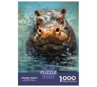 Jigsaw Puzzles 1000 Pieces for Teenagers Palette Hippo Painting Puzzle for Adults Brain Teaser Game Stress Reliever for Birthday, Chrismas 52x38cm/1000pcs