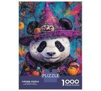 Jigsaw Puzzles 1000 Pieces for Teenagers Panda's Halloween Magic Jigsaws for Adults Fun Games Perfect Decoration Unique Birthday And Gifts 52x38cm/1000pcs