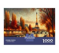 Jigsaw Puzzles 1000 Pieces for Teenagers Paris Eiffel Tower River Scene Jigsaw for Adults DIY Toys But Fun And Humorous Help The Brain Exercise 52x38cm/1000pcs