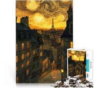 Jigsaw Puzzles 1000 Pieces for teenagers Parisian Night with Starry Sky Mustermontage Tolles Geschenk für Spiele52x38cm