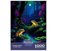 Jigsaw Puzzles 1000 Pieces for Teenagers Peaceful Retro Frogs Pixel Puzzle for Adults Family Games Enhance Memory Deal As Gifts for The Whole Family 38x26cm/1000pcs