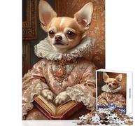Jigsaw Puzzles 1000 Pieces for Teenagers Pink Elegance Chihuahua Jigsaw Puzzles 1000 Educational Game Birthday Gifts Suitable for Couples (50x75cm)