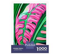 Jigsaw Puzzles 1000 Pieces for Teenagers Pink Monstera Leaf Jigsaws for Adults Relax Games Staycation Kill Time Help The Brain Exercise 70x50cm/1000pcs