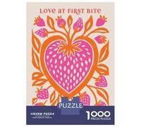 Jigsaw Puzzles 1000 Pieces for Teenagers Pink Strawberry Pop Art Puzzles for Adults Relaxing Games Stress Reliever Help The Brain Exercise 38x26cm/1000pcs