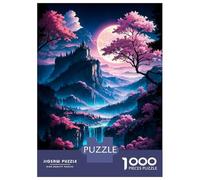 Jigsaw Puzzles 1000 Pieces for Teenagers Pink Waterfall Jigsaw for Adults Toy Wall Decor Precision Cutting Stress Reduction Gifts 38x26cm/1000pcs