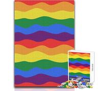 Jigsaw Puzzles 1000 Pieces for Teenagers Rainbow Wavy Pride Queer Pattern Brainteaser Family Games Home Decoration Anti-Stress Toys Size 50x75cm