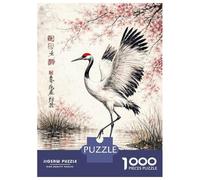 Jigsaw Puzzles 1000 Pieces for Teenagers Red-crowned Crane And Cherry Blossoms Jigsaw Puzzle Fun Games For Family Fun Deal As Gifts for The Whole Family 70x50cm/1000pcs