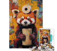 Jigsaw Puzzles 1000 Pieces for Teenagers Red Panda Roll Art Jigsaw 1000 Piece Relaxing Games Gifts Birthday Analysis And Logic (Size 38x52cm)