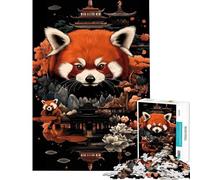 Jigsaw Puzzles 1000 Pieces for Teenagers Red Panda Zen Garden Help The Brain Exercise Analysis And Logic Fun Games for And 14 Years And over (38x52cm)