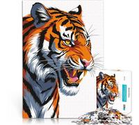 Jigsaw Puzzles 1000 Pieces for teenagers Roaring Tiger Illustration Mustermontage Tolles Geschenk für Spiele38x26cm