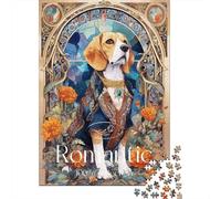 Jigsaw Puzzles 1000 Pieces for Teenagers Romantic Beagle Art Print Adult Jigsaw Puzzle Relax Games Analysis And Logic Unique Birthday And Gifts 38x26cm/1000pcs