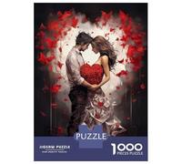 Jigsaw Puzzles 1000 Pieces for Teenagers Romantic Couple with Heart Jigsaw Puzzle Fun Games Hand Speed Race Unique Birthday And Gifts 52x38cm/1000pcs
