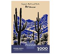 Jigsaw Puzzles 1000 Pieces for Teenagers Saguaro National Park Arizona Illustration Jigsaws for Adults Toy Wall Decor Analysis And Logic Help The Brain Exercise 70x50cm/1000pcs