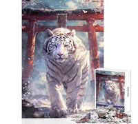 Jigsaw Puzzles 1000 Pieces for Teenagers Sakura Tiger Torii Path Joyful Shared Home Pastime Fun Thoughtful Selection (38x26cm)