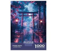 Jigsaw Puzzles 1000 Pieces for Teenagers Sakura Torii Gate Puzzles for Adults Relaxing Games Stress Reliever Help The Brain Exercise 52x38cm/1000pcs