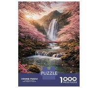 Jigsaw Puzzles 1000 Pieces for Teenagers Sakura Waterfall Landscape Adult Jigsaw Hands-on Game But Fun And Humorous Stress Reduction Gifts 70x50cm/1000pcs