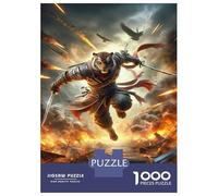 Jigsaw Puzzles 1000 Pieces for Teenagers Samurai Tiger Armor Wall Scroll Puzzle for Adults Family Games Enhance Memory Deal As Gifts for The Whole Family 52x38cm/1000pcs
