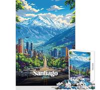 Jigsaw Puzzles 1000 Pieces for Teenagers Santiago, Chile Cityscape Joyful Shared Home Pastime Fun Thoughtful Selection (38x52cm)