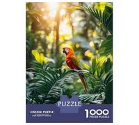 Jigsaw Puzzles 1000 Pieces for Teenagers Scarlet Macaw in Lush Jungle Setting Jigsaw Puzzle Fun Games For Family Fun Deal As Gifts for The Whole Family 38x26cm/1000pcs