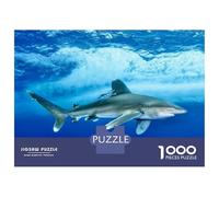 Jigsaw Puzzles 1000 Pieces for Teenagers Shark Underwater in Blue Ocean Puzzles for Adults Relaxing Games Stress Reliever Help The Brain Exercise 70x50cm/1000pcs