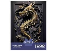 Jigsaw Puzzles 1000 Pieces for Teenagers Shiny Golden Dragon Jigsaw for Adults Toy Wall Decor Precision Cutting Stress Reduction Gifts 38x26cm/1000pcs
