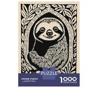 Jigsaw Puzzles 1000 Pieces for Teenagers Sloth Portrait in Nature Frame Jigsaw Puzzle Fun Games For Family Fun Deal As Gifts for The Whole Family 70x50cm/1000pcs