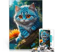 Jigsaw Puzzles 1000 Pieces for teenagers Smiling Cat on the Rocks Analyse und Logik Geeignet für die Schreibtischdekoration52x38cm