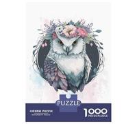 Jigsaw Puzzles 1000 Pieces for Teenagers Snow Owl Watercolor Art Jigsaw for Adults Toy Wall Decor Precision Cutting Stress Reduction Gifts 52x38cm/1000pcs