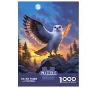 Jigsaw Puzzles 1000 Pieces for Teenagers Snowy Owl at Sunset Jigsaws for Adults Relaxing Games Analysis And Logic for Birthday, Chrismas 38x26cm/1000pcs