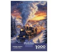 Jigsaw Puzzles 1000 Pieces for Teenagers Snowy Train Journey Jigsaws for Adults Fun Games Perfect Decoration Unique Birthday And Gifts 38x26cm/1000pcs