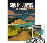 Jigsaw Puzzles 1000 Pieces for Teenagers South Downs England National Park Nature Poster Impossible Game Addictive Toys to Cultivate Patience Gifts Birthday Wall Art (Size 38x52cm)