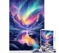 Jigsaw Puzzles 1000 Pieces for Teenagers Space Aurora Borealis Mountain Toy Wall Decor Secret Santa Gifts Educational Games Help The Brain Exercise Size 38x52cm