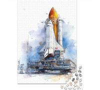 Jigsaw Puzzles 1000 Pieces for Teenagers Space Shuttle Watercolor Art Print Jigsaw Puzzle Relaxing Games Analysis And Logic Stress Reduction Gifts 70x50cm/1000pcs