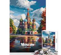 Jigsaw Puzzles 1000 Pieces for Teenagers St. Basil's Cathedral Moscow Joyful Shared Home Pastime Fun Thoughtful Selection (50x75cm)