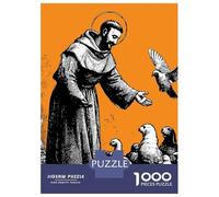 Jigsaw Puzzles 1000 Pieces for Teenagers St Francis of Assisi Saint Jigsaw for Adults Toy Wall Decor Precision Cutting Stress Reduction Gifts 70x50cm/1000pcs
