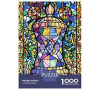Jigsaw Puzzles 1000 Pieces for Teenagers Stained Glass Chess Piece Puzzle for Adults Family Game Staycation Kill Time Stress Reduction Gifts 70x50cm/1000pcs