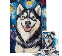 Jigsaw Puzzles 1000 Pieces for Teenagers Starry Husky Smile Jigsaw 1000 Piece Relaxing Games Gifts Birthday Analysis And Logic (Size 38x52cm)