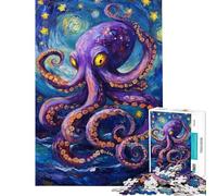 Jigsaw Puzzles 1000 Pieces for Teenagers Starry Octopus Jigsaw 1000 Piece Relaxing Games Gifts Birthday Analysis And Logic (Size 38x52cm)