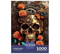 Jigsaw Puzzles 1000 Pieces for Teenagers Steampunk Skull Wall Art Print Adult Jigsaw Toy Wall Decor Staycation Kill Time Help The Brain Exercise 70x50cm/1000pcs