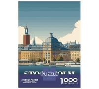 Jigsaw Puzzles 1000 Pieces for Teenagers Stockholm Sweden Cityscape Jigsaw Puzzle Fun Games For Family Fun Deal As Gifts for The Whole Family 38x26cm/1000pcs