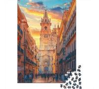 Jigsaw Puzzles 1000 Pieces for Teenagers Sunset in Malaga's Historic Center Jigsaw for Adults Relaxing Games Improve Memory Stress Reduction Gifts 38x26cm/1000pcs