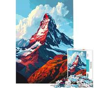 Jigsaw Puzzles 1000 Pieces for Teenagers Swiss Alps Pixel Art Learning Educational Toys Hands-on Game For Family Fun Gifts Ideas (Size 38x52cm)