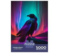Jigsaw Puzzles 1000 Pieces for Teenagers Synthwave Raven Puzzles for Adults DIY Toys Precision Cutting Help The Brain Exercise 52x38cm/1000pcs