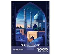 Jigsaw Puzzles 1000 Pieces for Teenagers Tashkent, Uzbekistan Cityscape Illustration Jigsaws for Adults Relax Games Staycation Kill Time Help The Brain Exercise 70x50cm/1000pcs